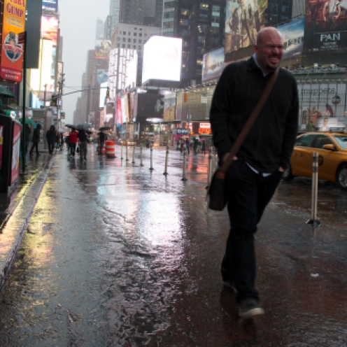 Why I didn't take a jacket?! Rainy Times Square NYC.